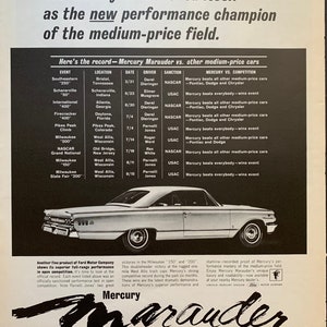 Vintage 1963 ford mercury marauder automobile print advertisement