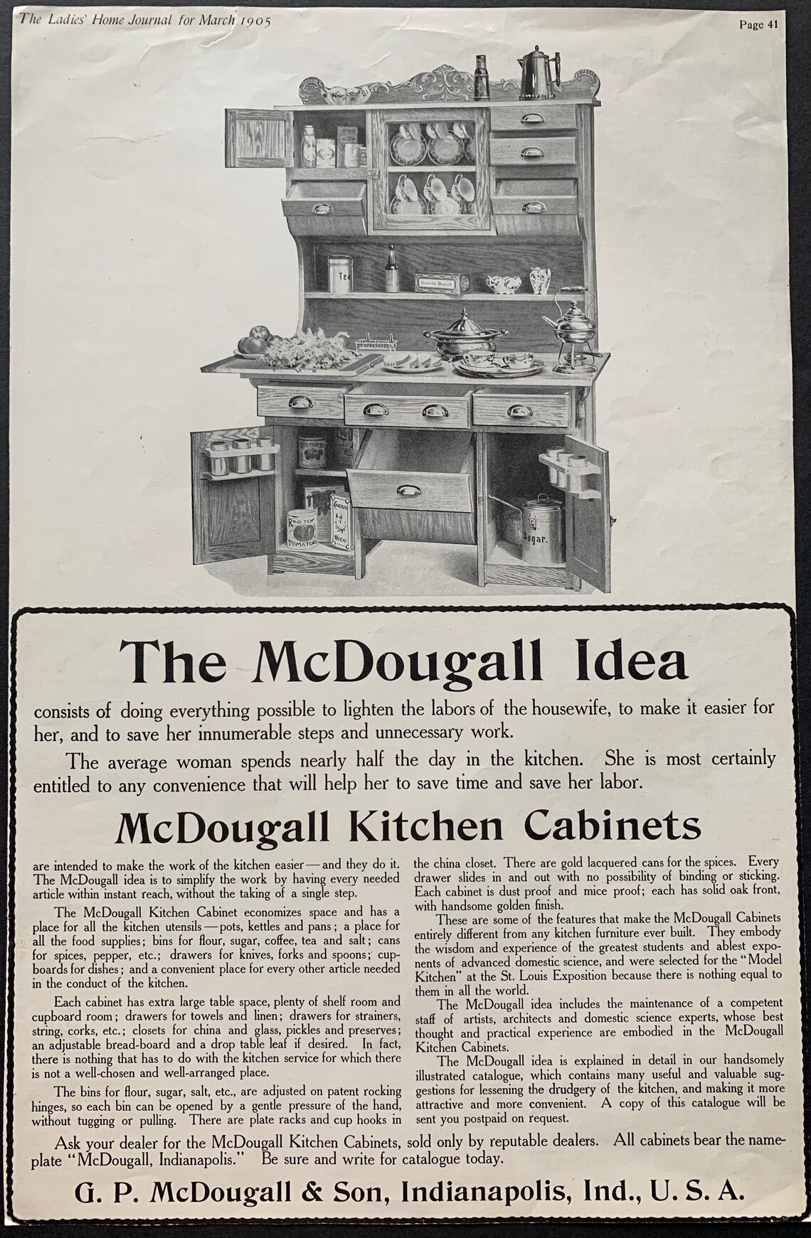 Vintage 1905 Mcdougall Kitchen Ad Etsy