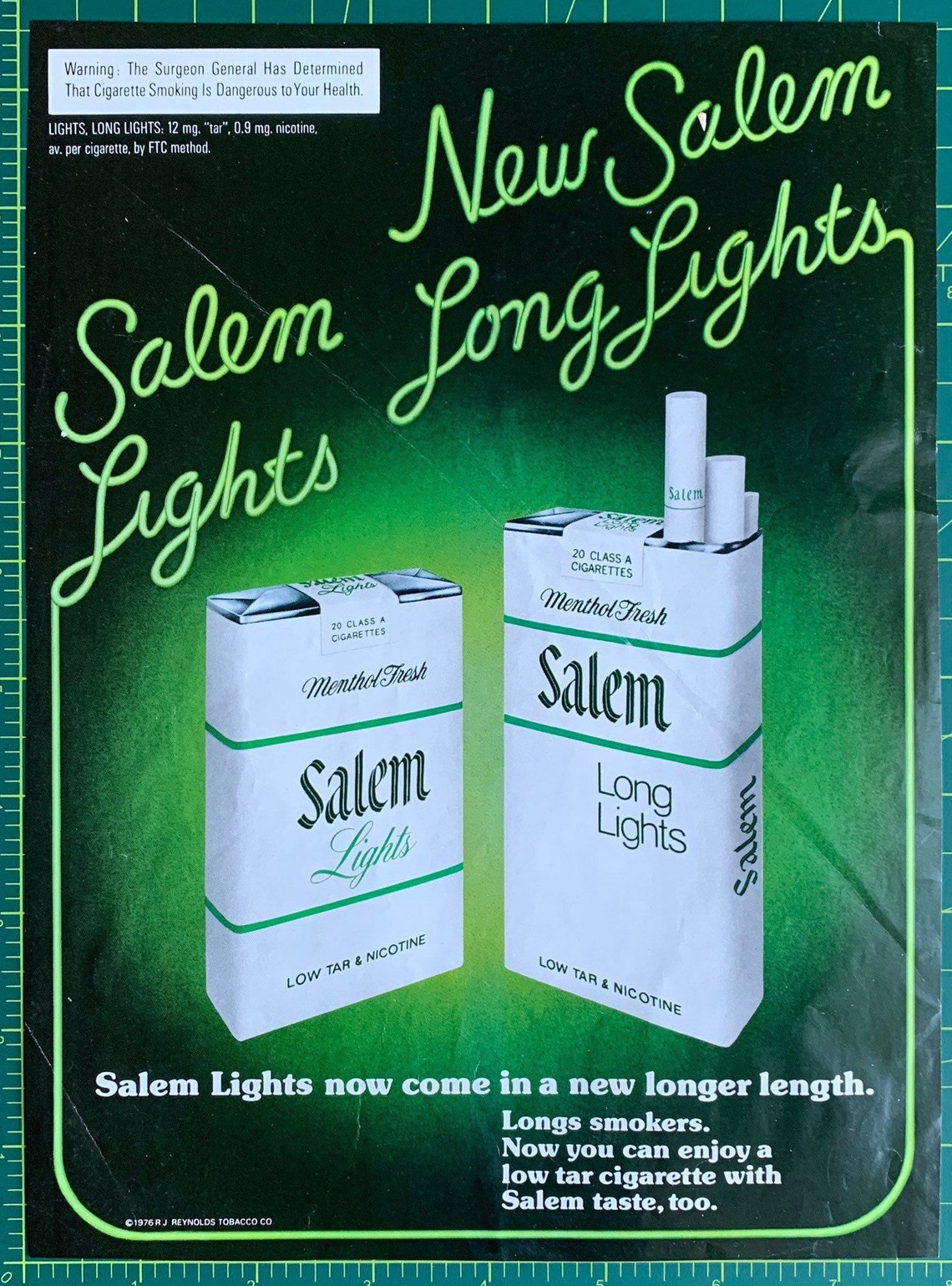 Vintage 1976 Salem Cigarettes Print Ad - Etsy UK