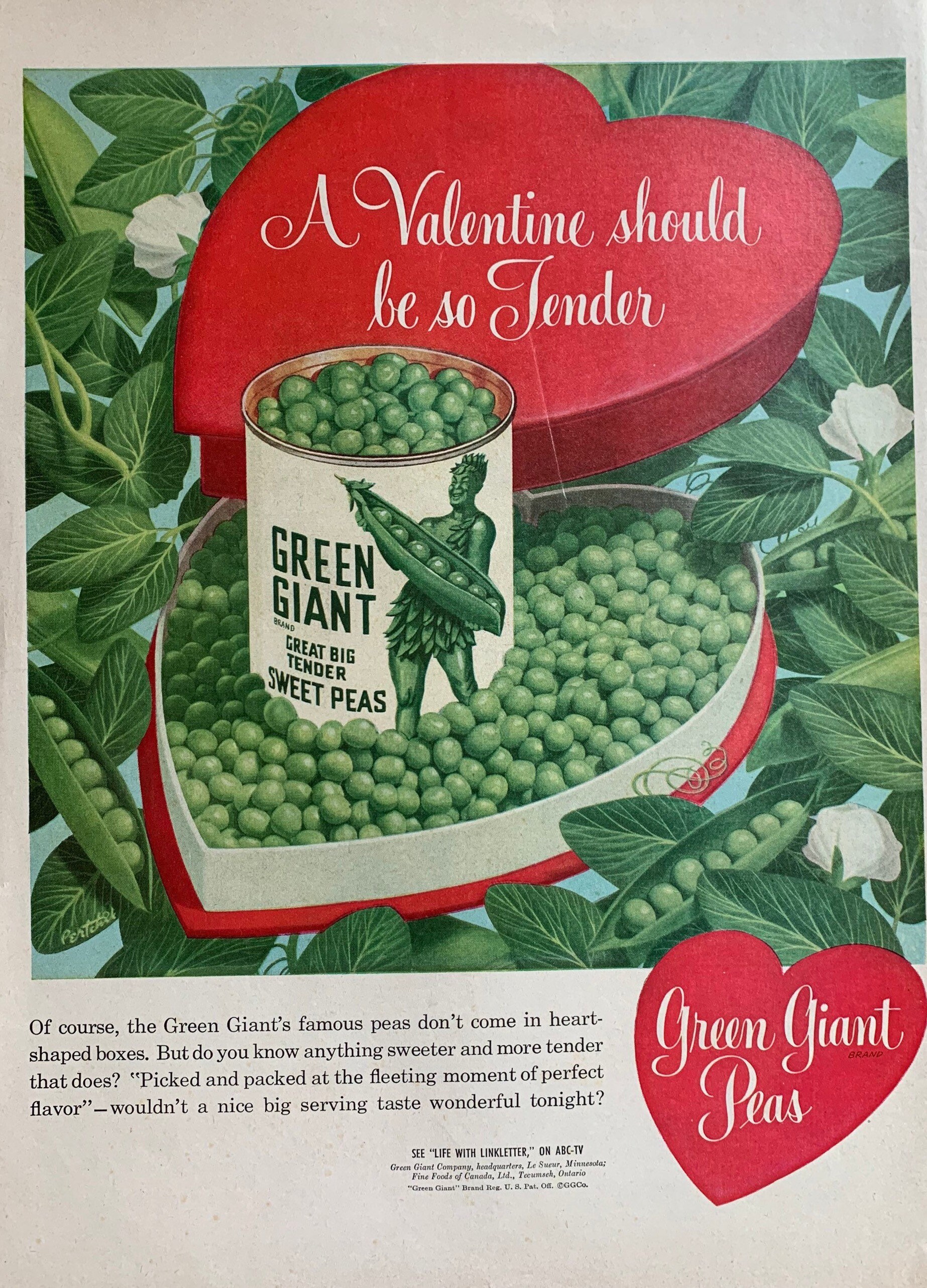Vintage 1940s Green Giant Valentines 