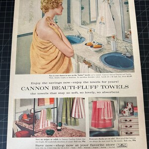 1952 Cannon Towels Vintage Ad Same bathroom