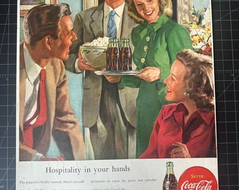 Vintage originele Coca-Cola-advertentie uit 1947
