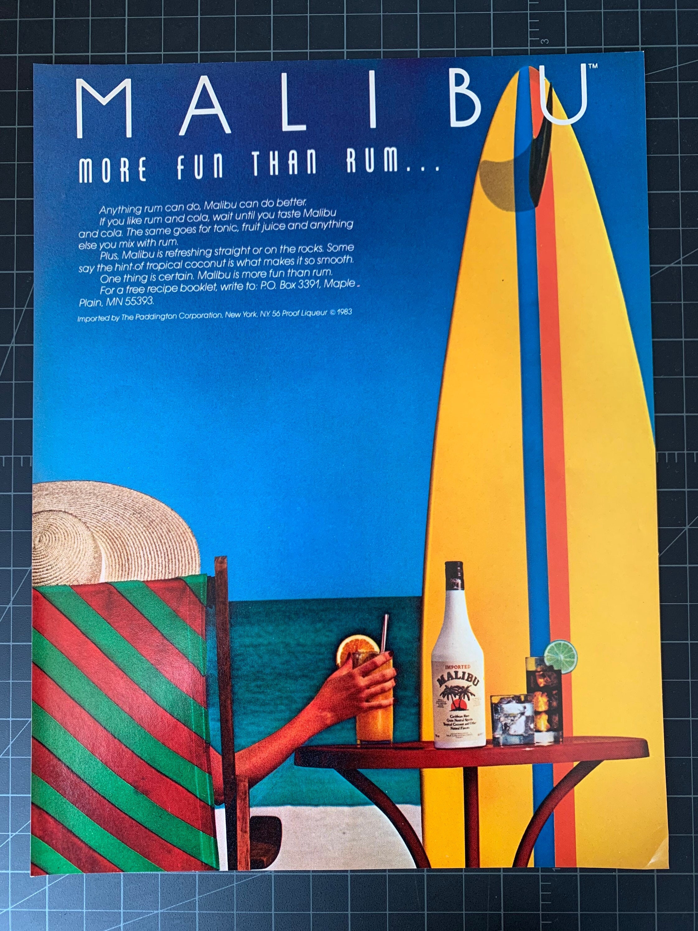 Пару постеров старой рекламы алкоголя. Ликер Малибу