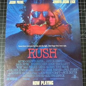 Vintage 1992 “Rush” Film Print Ad - Jason Patric - Jennifer Jason Leigh