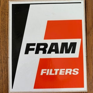 Vintage 1960s Fram Sticker, Hot Rod, Drag Racing