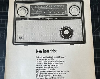 Vintage 1960s General Electric Radio P-990 Original Advertisement