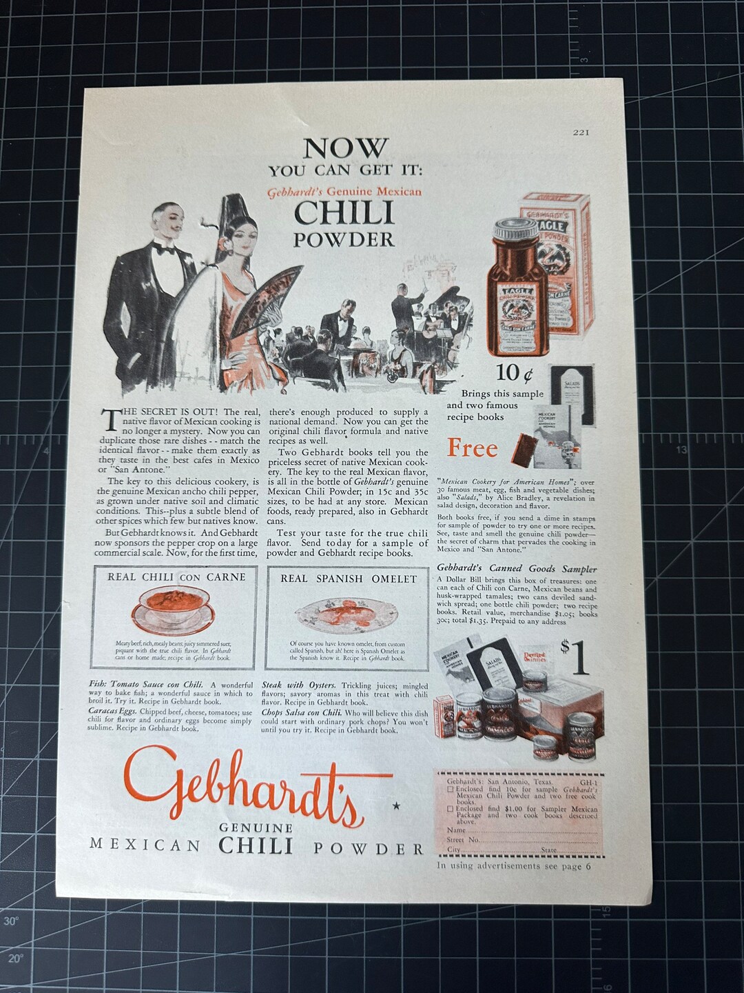 Vintage 1929 Gebhardts Chili Powder Print Ad Etsy