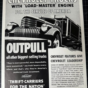 Vintage 1941 Chevrolet Trucks Print advertisement