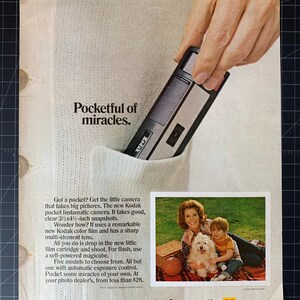 Vintage 1960s kodak instamatic camera print advertisement