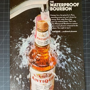 Vintage 1970s antique kentucky whiskey print advertisement