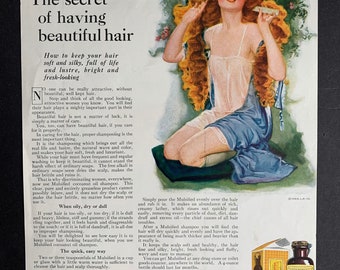 Vintage 1923 mulsified coconut oil shampoo print ad