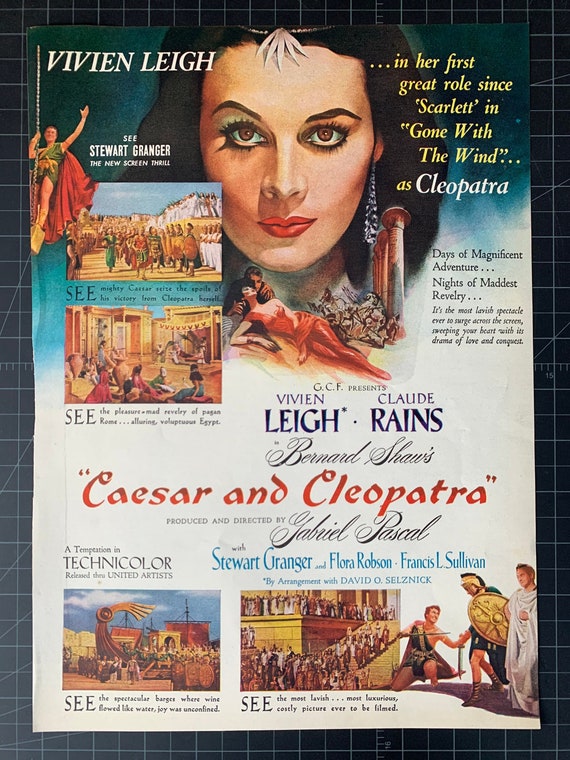 Vintage 1946 caesar and Cleopatra Film Print Ad Vivian Leigh Claude Rains -  Etsy Hong Kong