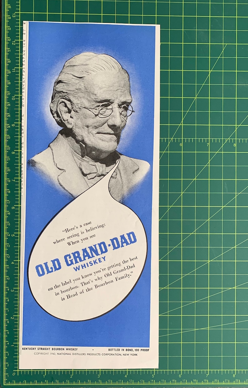 Vintage 1942 Old Grand-Dad Whiskey Print Ad