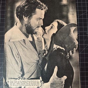 Vintage 1940er Jahre Orson Welles & Joan Fontaine Promo Magazin Foto
