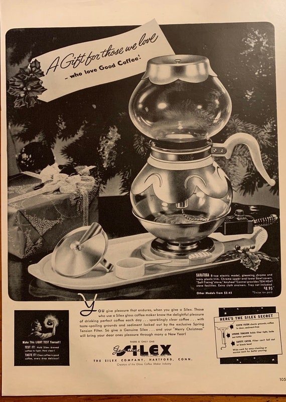 Vintage 1940s Silex Coffee Maker Food 