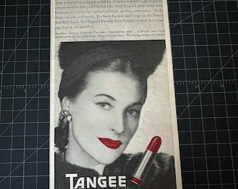 Vintage 1940s Tangee Lipstick Print Ad