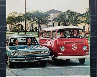 Vintage jaren 1970 Volkswagen Van Print Ad