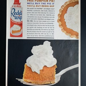Vintage 1962 reddi-wip print advertisement