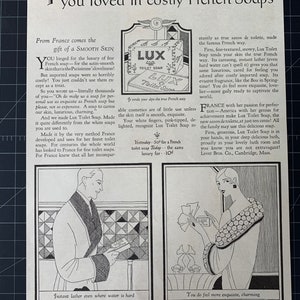 Vintage 1927 lux soap print ad - art deco
