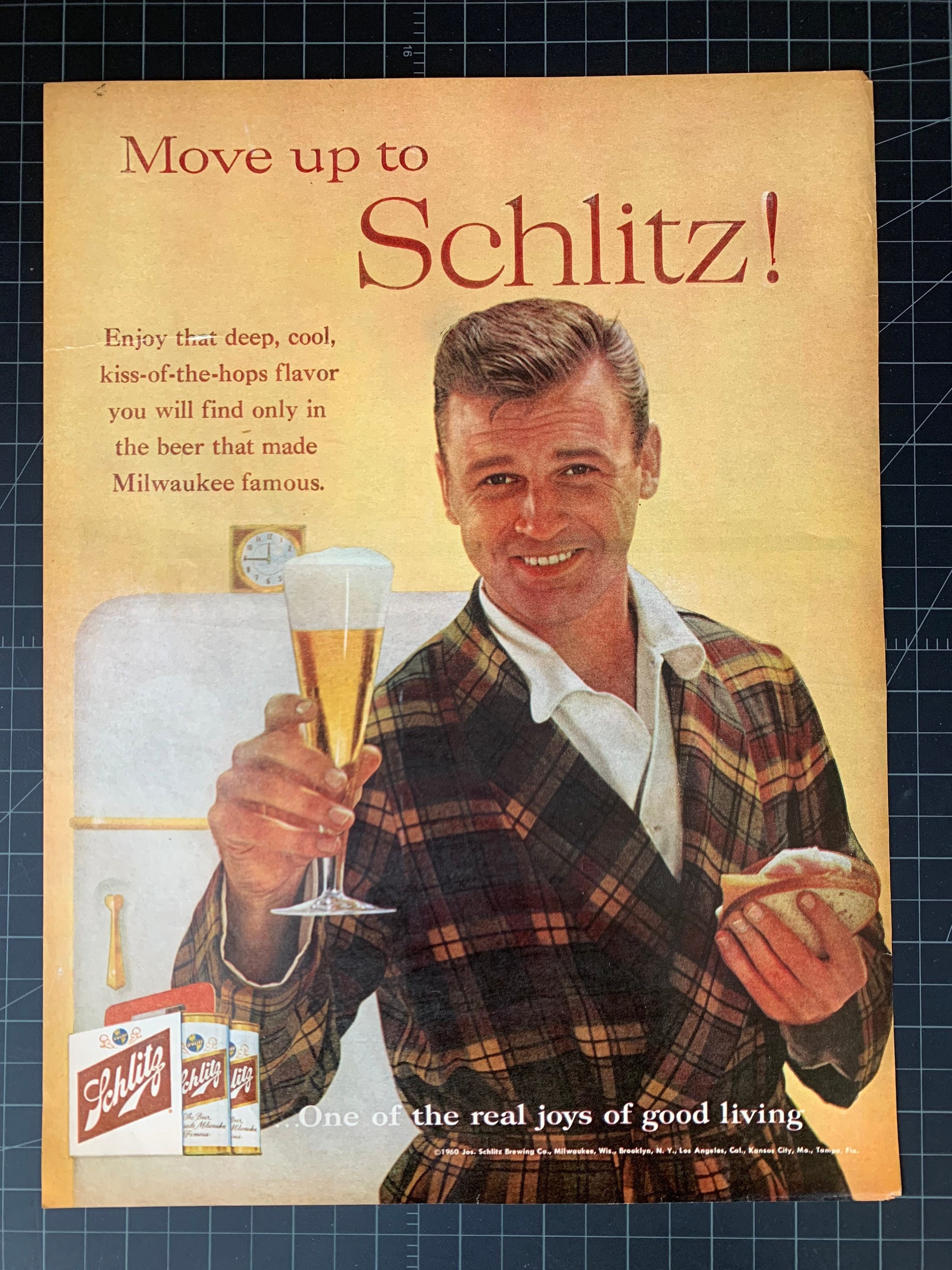 Vintage 1960 Schlitz Beer Original Print Ad - Etsy