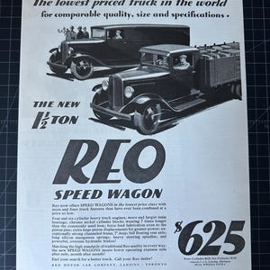 Anúncio impresso vintage Reo Speed Wagon de 1931