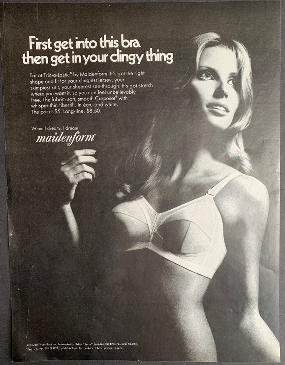 Vintage 1970 Maidenform Bra Print Ad 