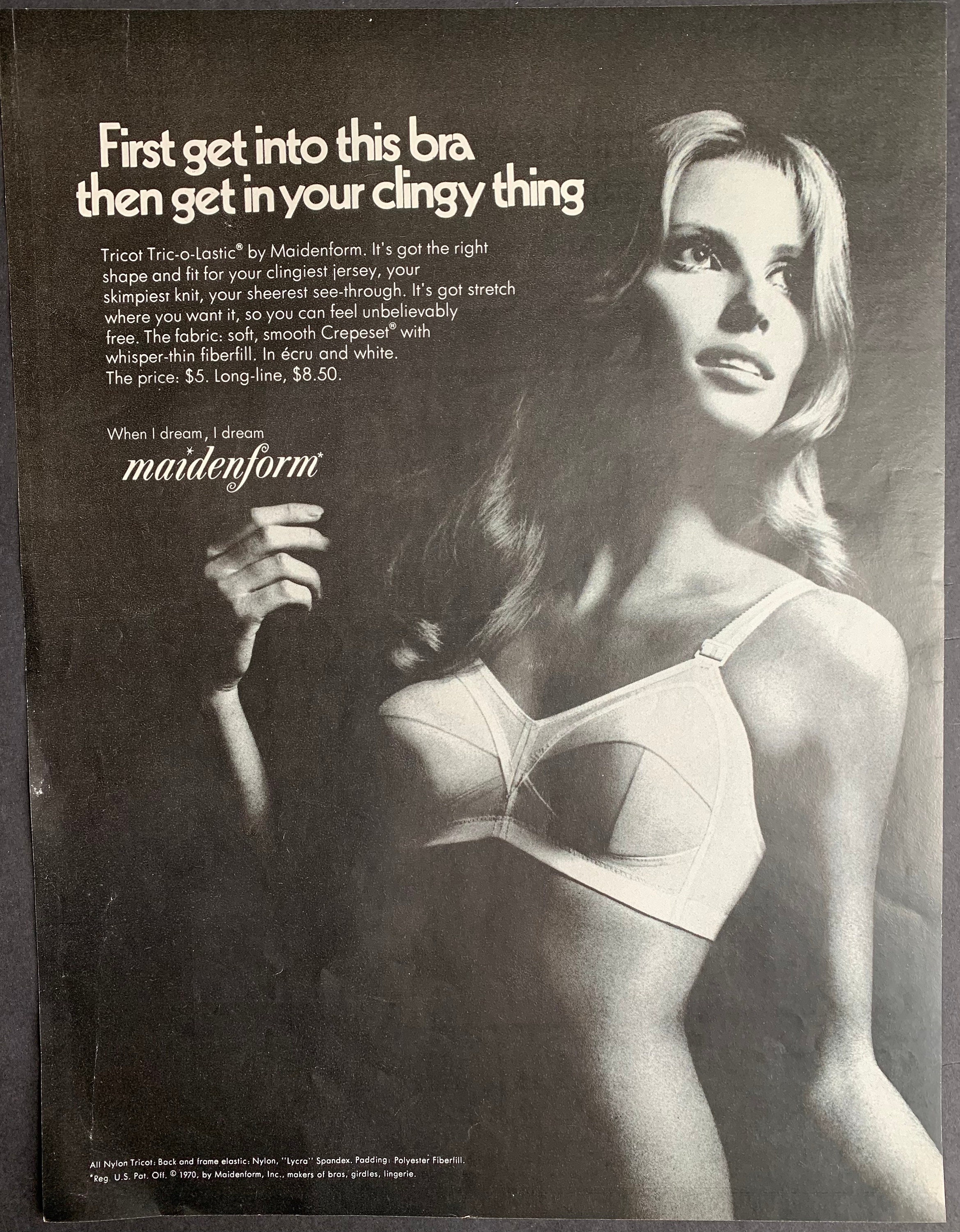 Vintage 1970 Maidenform Bra Print Ad -  Canada