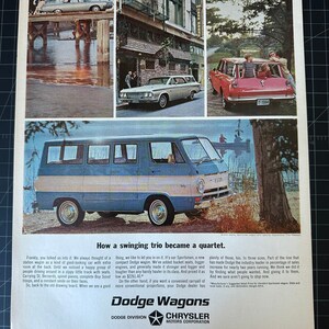 Vintage 1960s dodge wagons print advertisement
