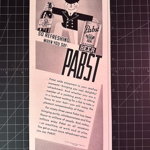 Vintage 1937 Pabst Beer Print Ad