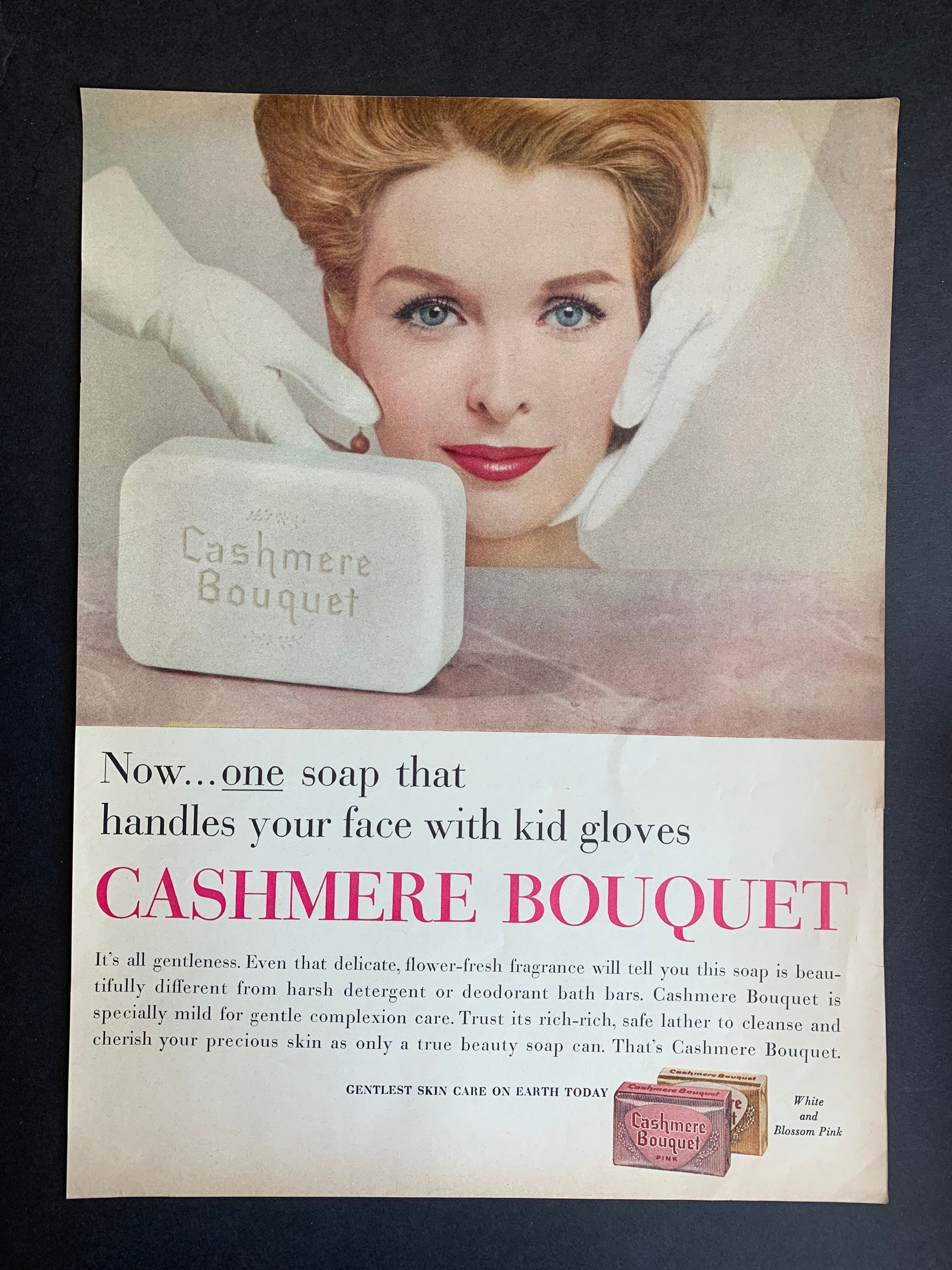 Vintage 1959 Cashmere Bouquet Soap Print advertisement