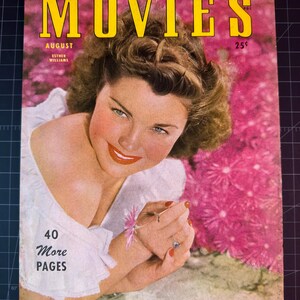 Copertina della rivista &quot;Movies&quot; degli anni &#39;40 - Esther Williams - SOLO COPERTINA