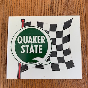 Vintage 1960&#39;s Quaker State Oil Sticker, Hot Rod, Drag Racing