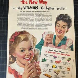 Vintage 1945 ovaltine print advertisement