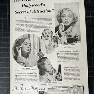 Vintage 1930s Max Factor Cosmetics Print advertisement