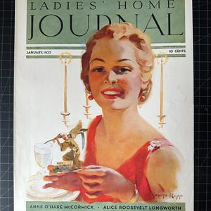 Vintage 1933 Ladies Home Journal Holiday Magazine Cover - COVER ONLY