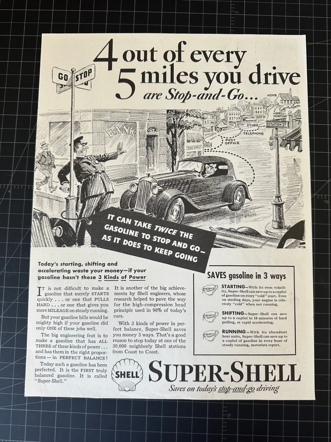 Vintage 1935 Shell Gasoline Print Ad - Etsy