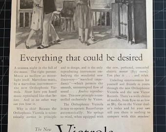 1926 Victor Victrola Magazine Ad • Vintage Gramophone Print • Original 1920s Audio Advertising