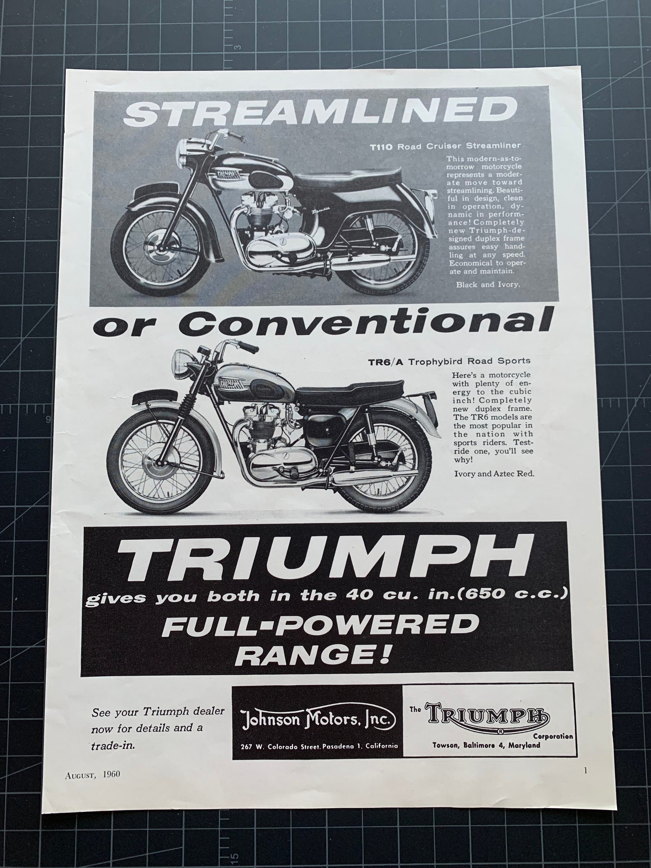 1960 2024 triumph motorcycle