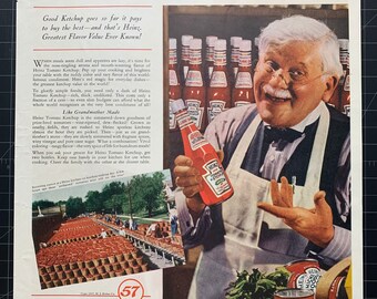 Vintage 1938 Heinz Ketchup Original Advertisement
