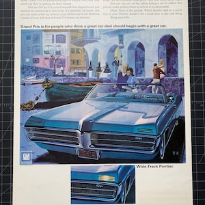 Vintage 1967 pontiac grand-prix print advertisement