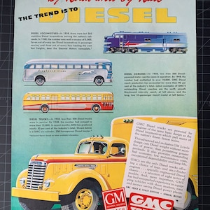 Vintage 1949 GMC Diesel Trucks Print advertisement