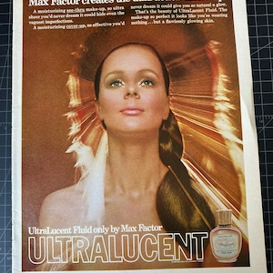 Vintage 1969 Max Factor Cosmetics Print advertisement retro gift decor