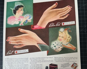 Vintage 1936 Cutex Nail Polish Print advertisement