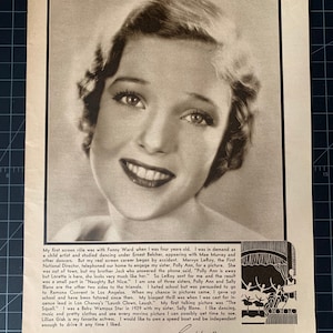 Vintage 1931 loretta Young Magazin Portrait & Bio