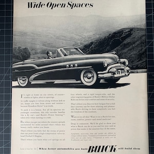Vintage 1952 buick print advertisement