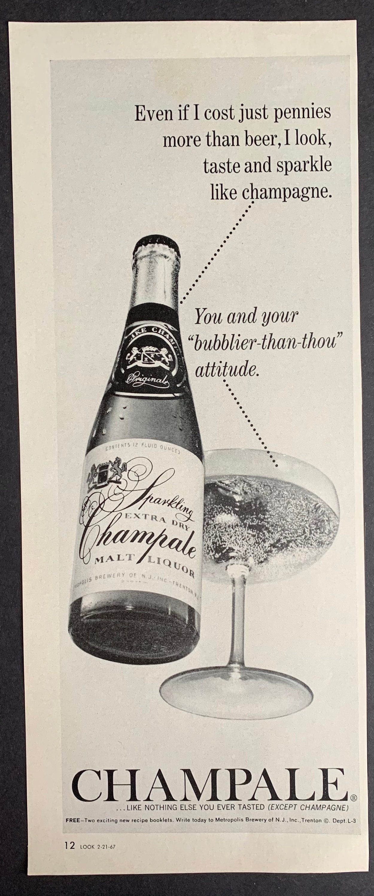 Vintage 1967 Champale Champagne Print Ad Etsy
