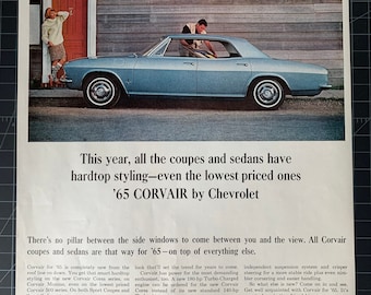 Anuncio impreso original del Chevrolet Corvair Monza de 1965