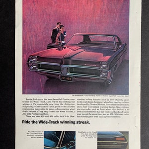 Jahrgang 1966 Wide-Track-Pontiac Bonneville Print-Werbung