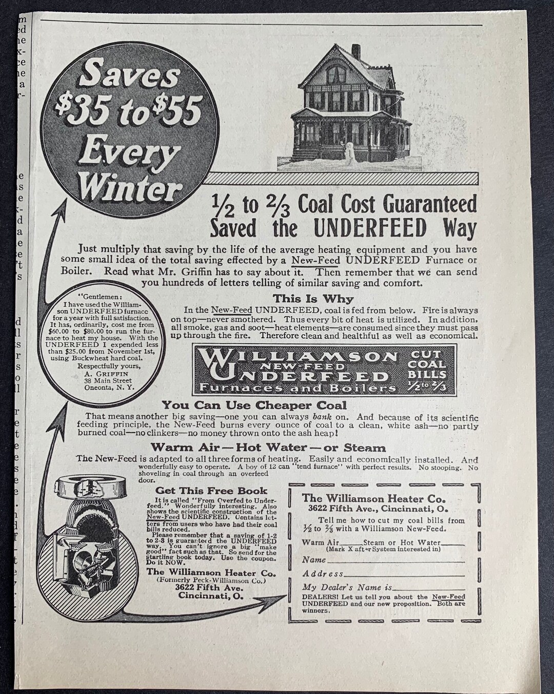 Vintage 1915 the Williamson Heater Company Furnaces and Etsy