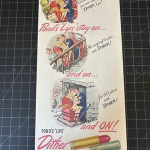 Vintage 1948 pond’s cosmetics lipstick print advertisement